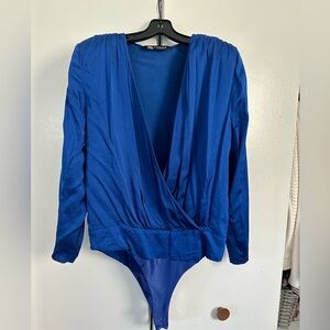 Zara Satin wrap bodysuit